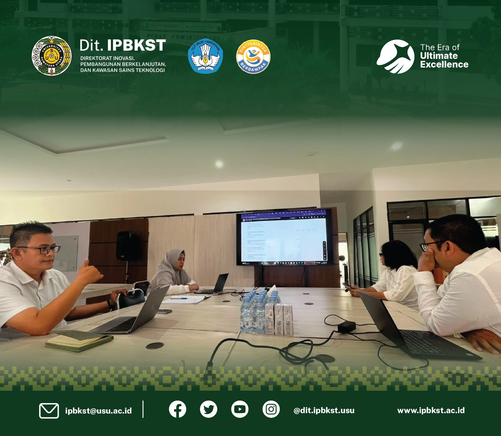 Rapat Koordinasi Mingguan - Direktorat Inovasi, Pembangunan Berkelanjutan, dan Kawasan Sains Teknologi Universitas Sumatera Utara